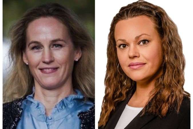 To av kandidatene som deltar på programmet er Kristina Løvenskiold, leder for bærekraft bedriftsmarkedet i Nordea Norge og Ann Jeanett Klinkenberg, leder for kundeservice og digital i Grong Sparebank. Foto: Nordea og Grong Sparebank