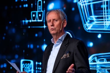 Tom Høiberg på Betaling- og digitaliseringskonferansen 2025.