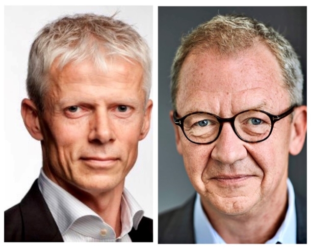 Hans Christian Holte og Idar Kreutzer oppfordrer de som får økonomiske utfordringer å søker råd i tide. Foto:NAV og Killian Munch/Finans Norge