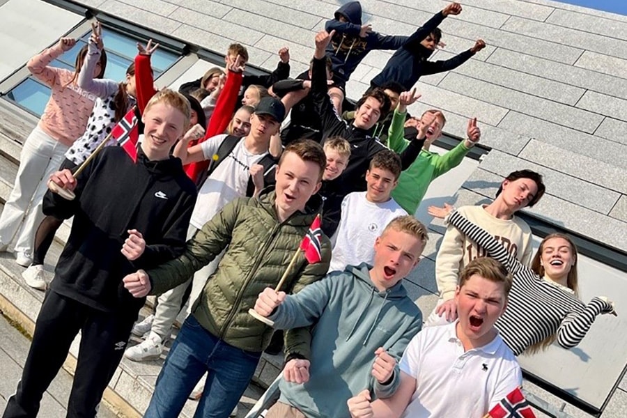 Fjorårets vinnerklasse: Gjerdrum ungdomsskole klasse 10.2. Foto: Gjerdrum skole