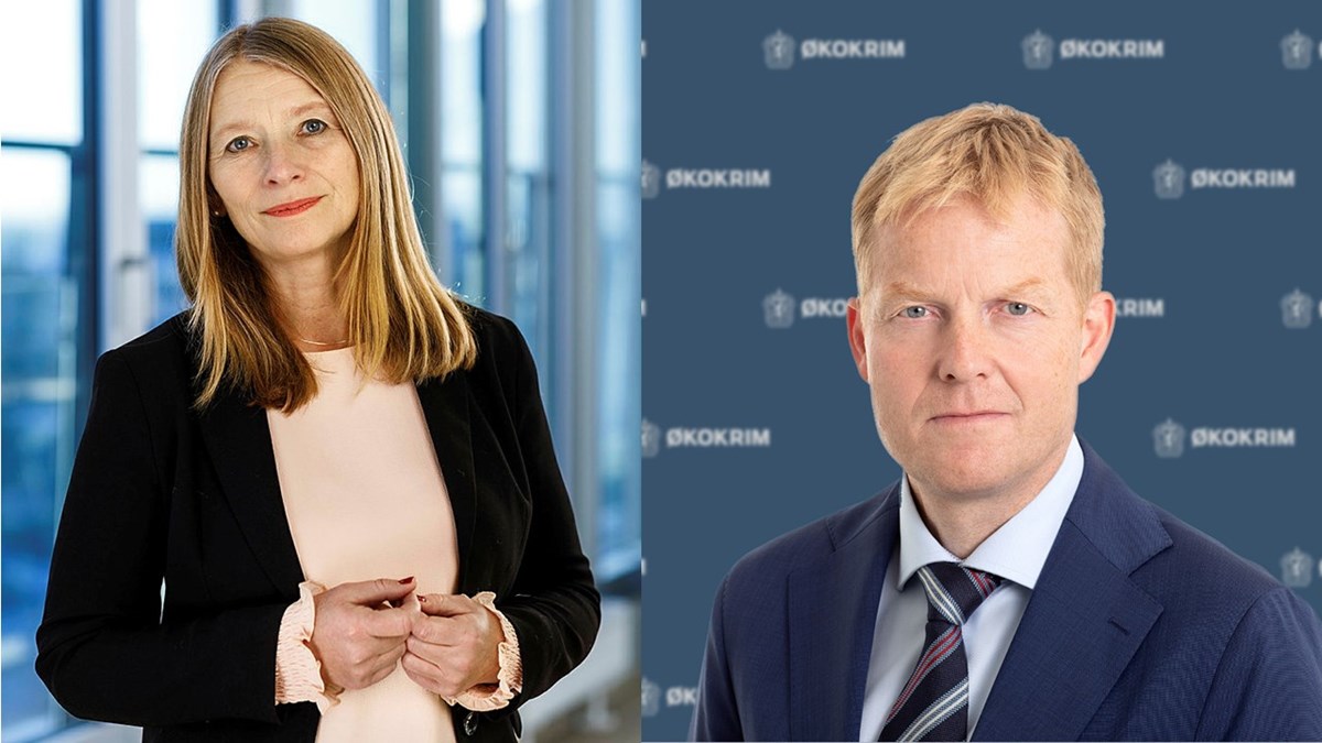 Gry Nergård og Pål Lønseth er ledere i henholdvis Finans Norge og Økokrim. Foto.