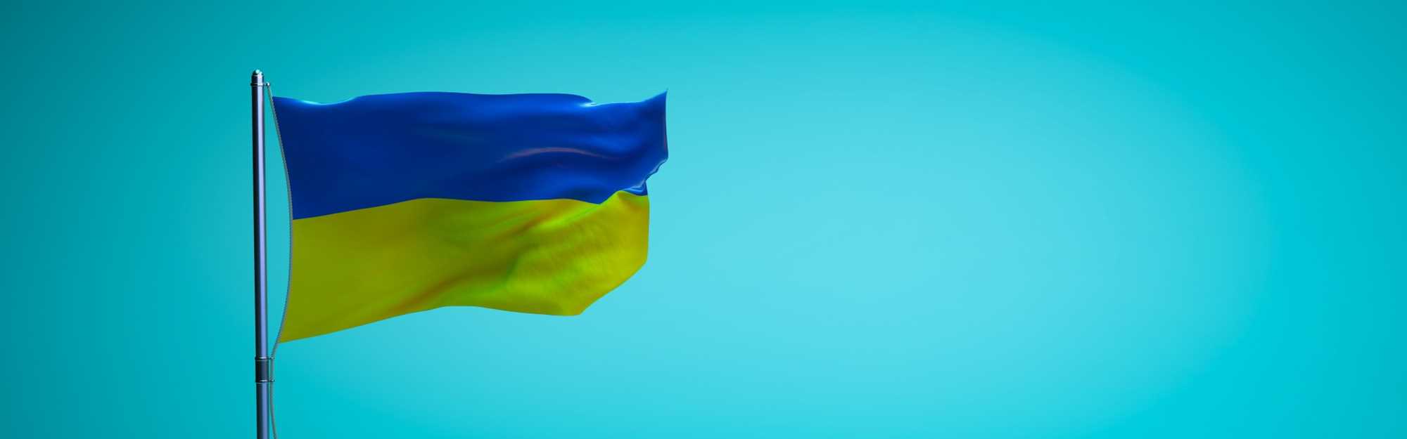 Det ukrainske flagget. Foto.