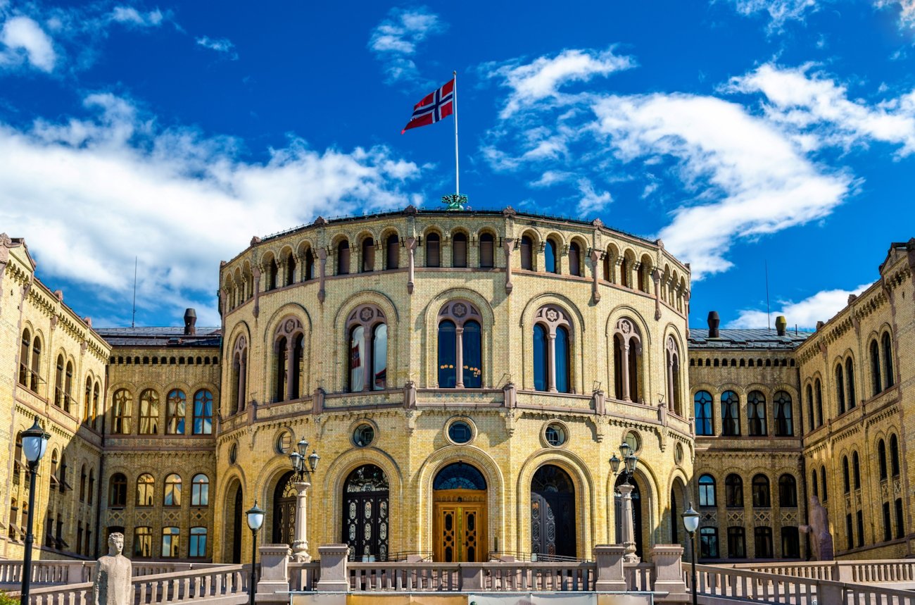 Stortinget i Norge. Foto.