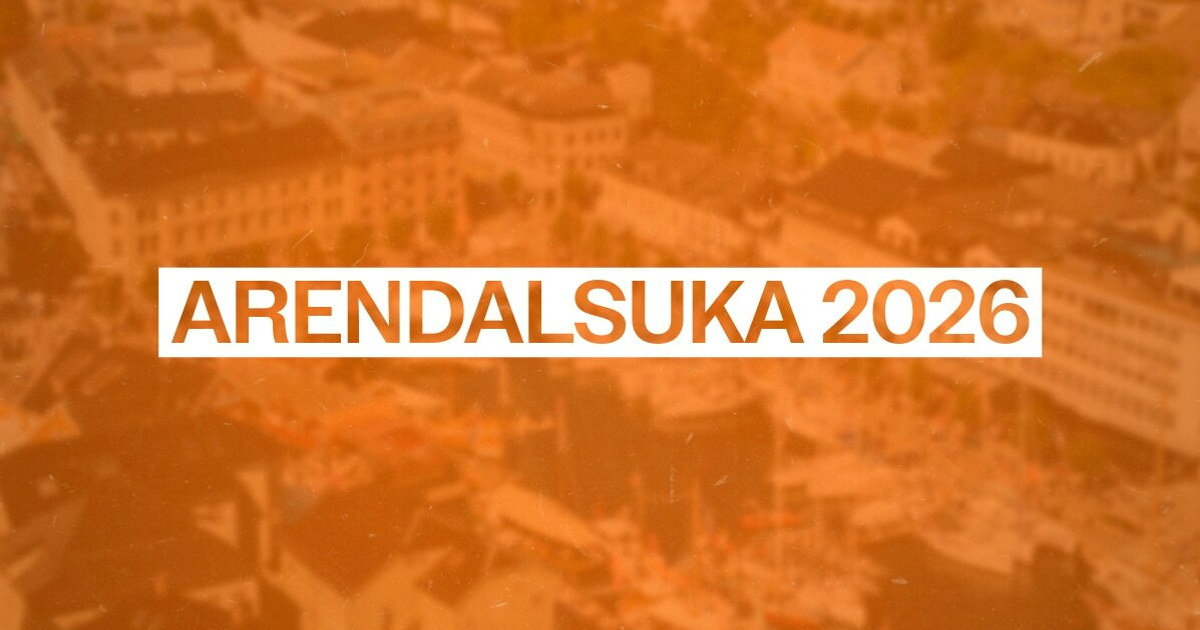 Finans Norges banner for Arendalsuka 2026 har oransj bakgrunn med hvit tekst "Arendalsuka 2026".